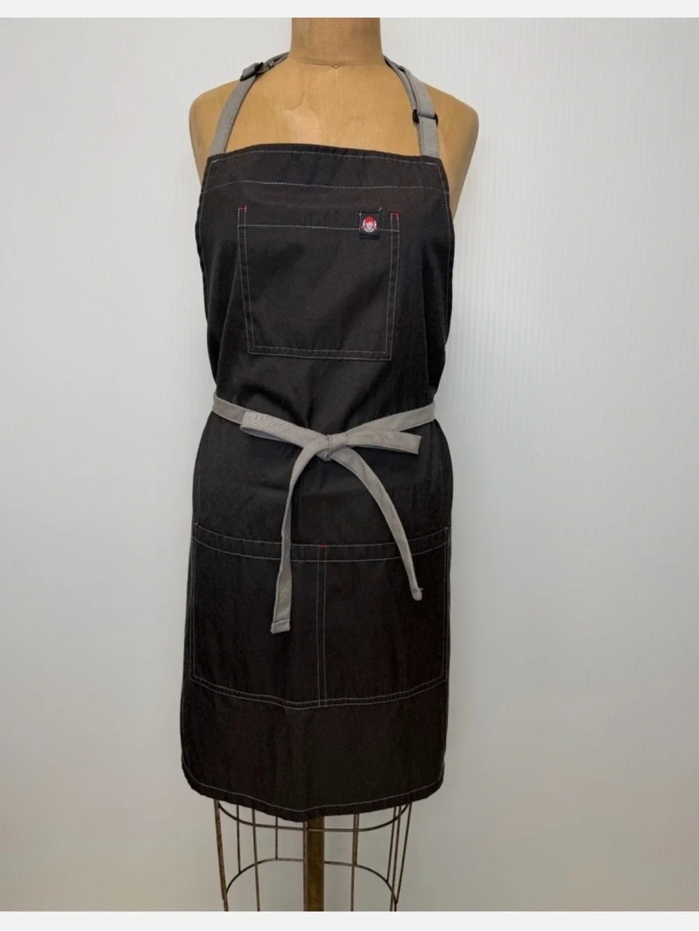 Wendys Apron Women Restaurant Uniform Chef Pocket Tie
